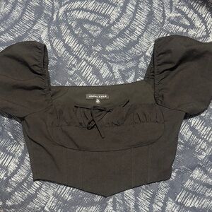 Kendall & Kylie Elegant Black Crop Top